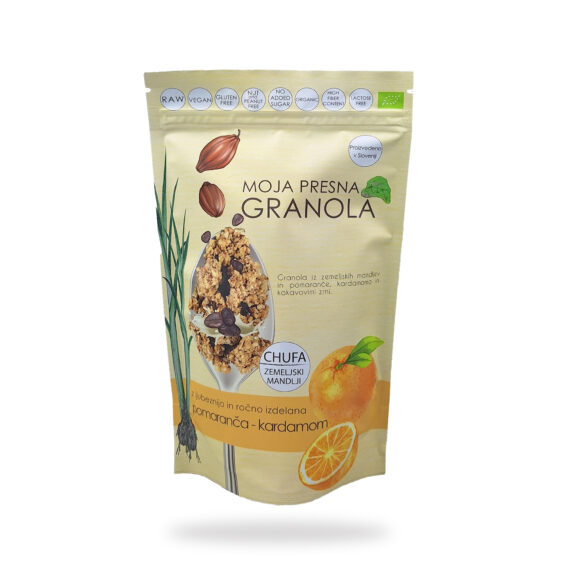hranola-pomaranča-nova_web Presna ekološka granola pomaranča - kardamom, drobTinka, 230 g