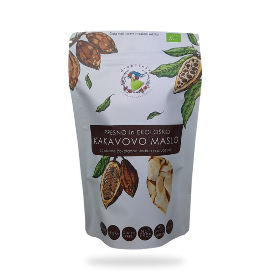 Presno ekološko kakavovo maslo, drobTinka, 180 g