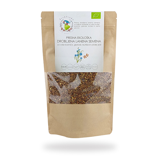 Presna ekološka drobljena lanena semena, drobTinka, 280 g
