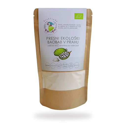 Presni ekološki baobab v prahu, drobTinka, 250 g